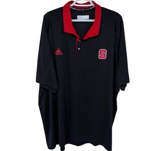 Adidas NC State Wolfpack Polo Shirt Mens 4XL Climachill Athletic College Black